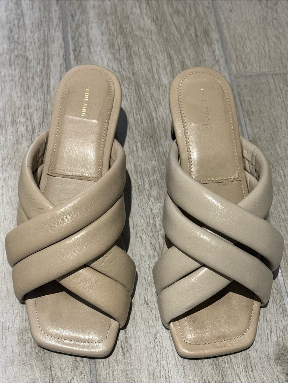 Anine Bing Women's Cade Mid Heel Slide Sandals
